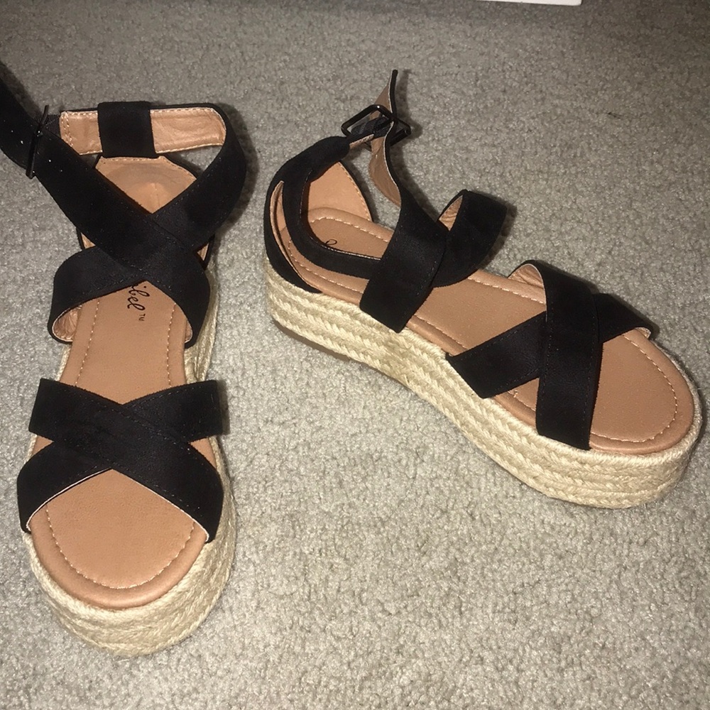 Black Espadrille Flatforms